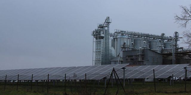 Сонечная электроўня на быўшым пэгеэроўскім прадпрыемстве каля Шудзялава. Я такое падказваў 30 гадоў таму... (Фота Юркі Хмялеўскагя)