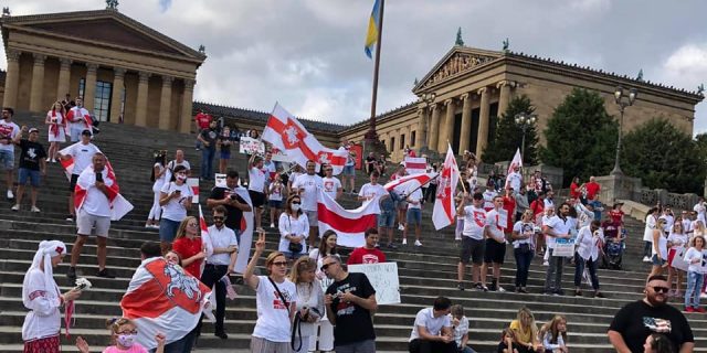 13 верасня акцыя салідарнасці з Беларуссю ў Філадэльфіі Фота Радыё Рацыя
