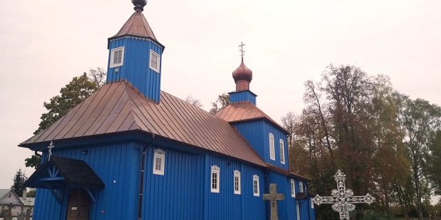 Праабражэнская царква ў Плёсках. З увагі на сітуацыю з каранавірусам штотыднёвыя малебны настаяцель часова адклікаў Фота Анны Пятроўскай (Polskie Radio Białystok)