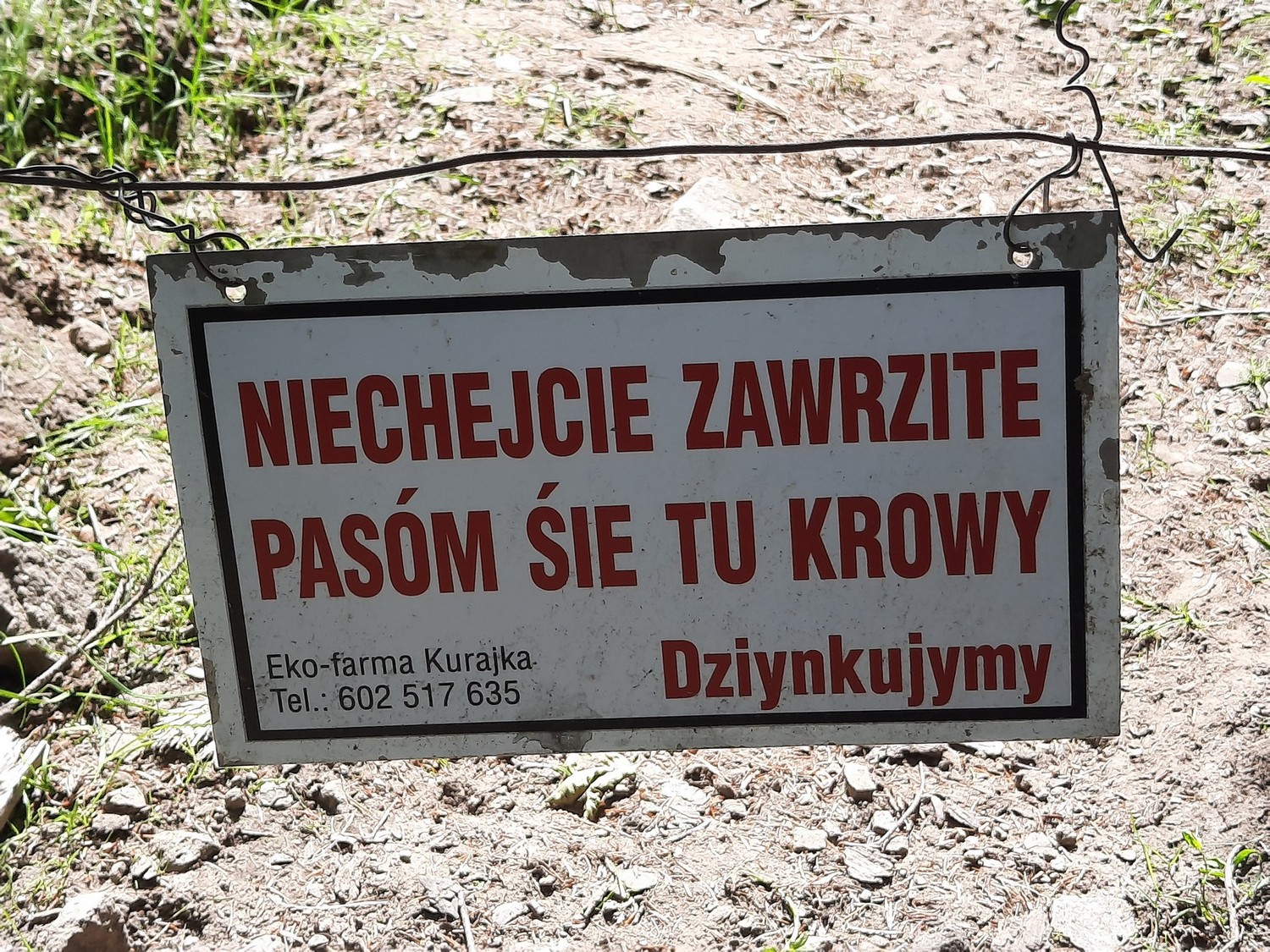 Tablica w gwarze śląsko-cieszyńskiej
