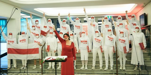 Канцэрт „Вольнага хору” падчас кінафестывалю „Bulbamovie” ў Варшаве Фота Kino Iluzjon