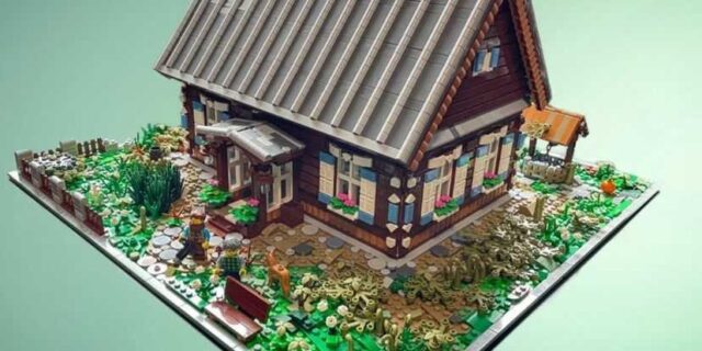 Праект беларускай хаты з Падляшшя з кубікаў LEGO, аўтарства Лукаша Венцка з Беластока, які складаецца з каля трох тысяч дэталяў. Унутры ёсць печ і мэбля, а звонку фігуркі людзей і хатняй жывёлы Фота з Фейсбука
