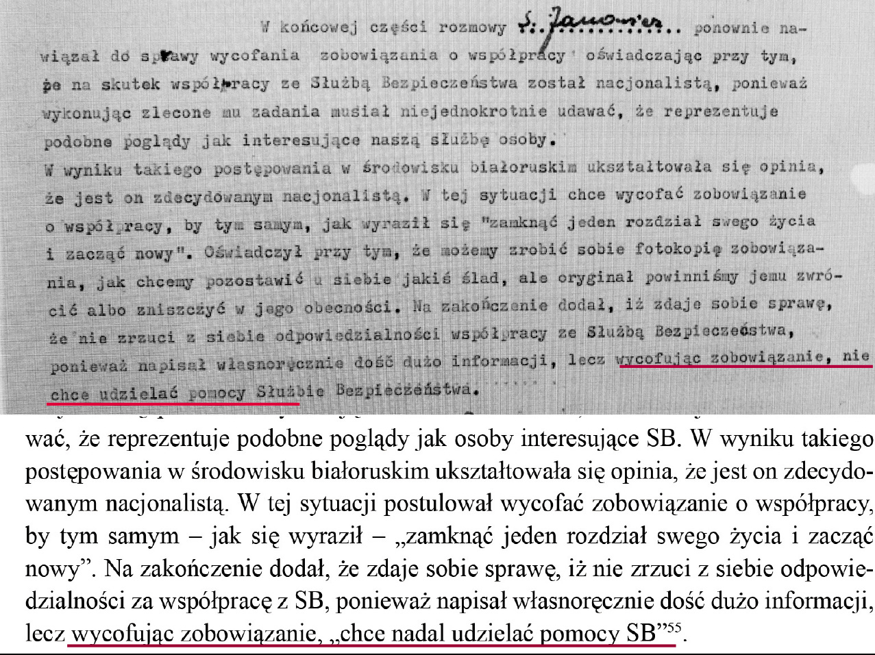 Manipulacja historyków z białostockiego oddziału IPN, którzy cytując dokument całkiem przeinaczyli sens zawartego w nim jednoznacznego oświadczenia Sokrata Janowicza