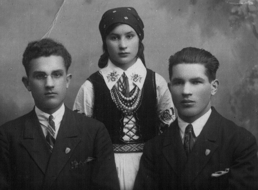 Сябры маладосці. Мар'ян Пецюкевіч, Вераніка Шутовіч і Янка Шутовіч. 1930-я гады