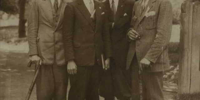 Мікола Шкялёнак, Мар’ян Пецюкевіч, Аўген Бартуль, Кастусь Глінскі, Вільня, 1930 г.