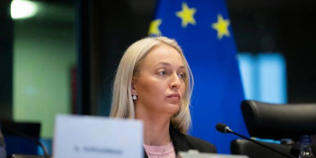 Анжаліка Мельнікава на канферэнцыі ў Еўрапарламенце 12 снежня 2024 года Фота rada_vision-Telegram