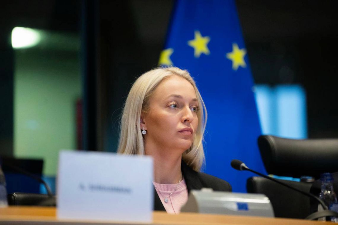 Анжаліка Мельнікава на канферэнцыі ў Еўрапарламенце 12 снежня 2024 года Фота rada_vision-Telegram
