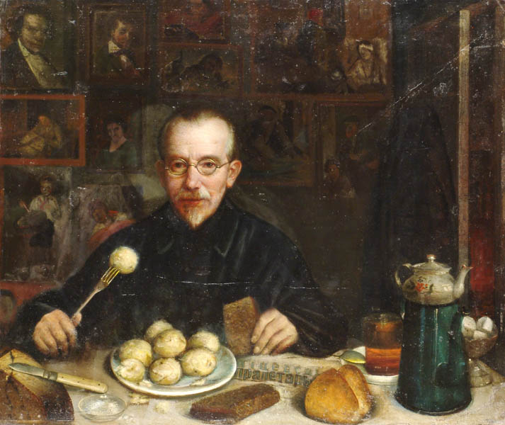Снеданне, аўтапартрэт, 1932