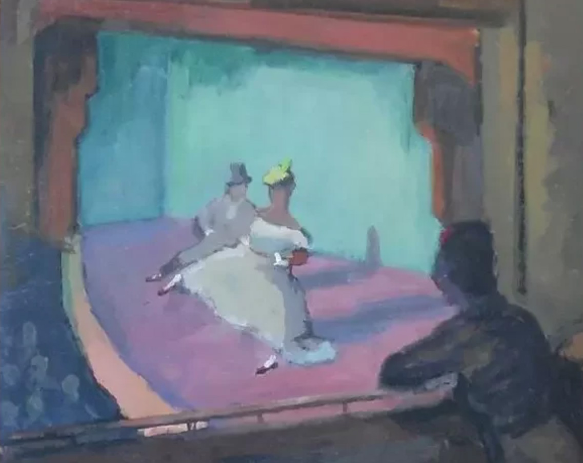 Wystawione na licytację obrazy z zarekwirowanej kolekcji Wiktara Babaryki. „Loża teatralna” białoruskiego malarza ze szkoły paryskiej Osipa Lubicza (19862 rubli) www.e-auction.by