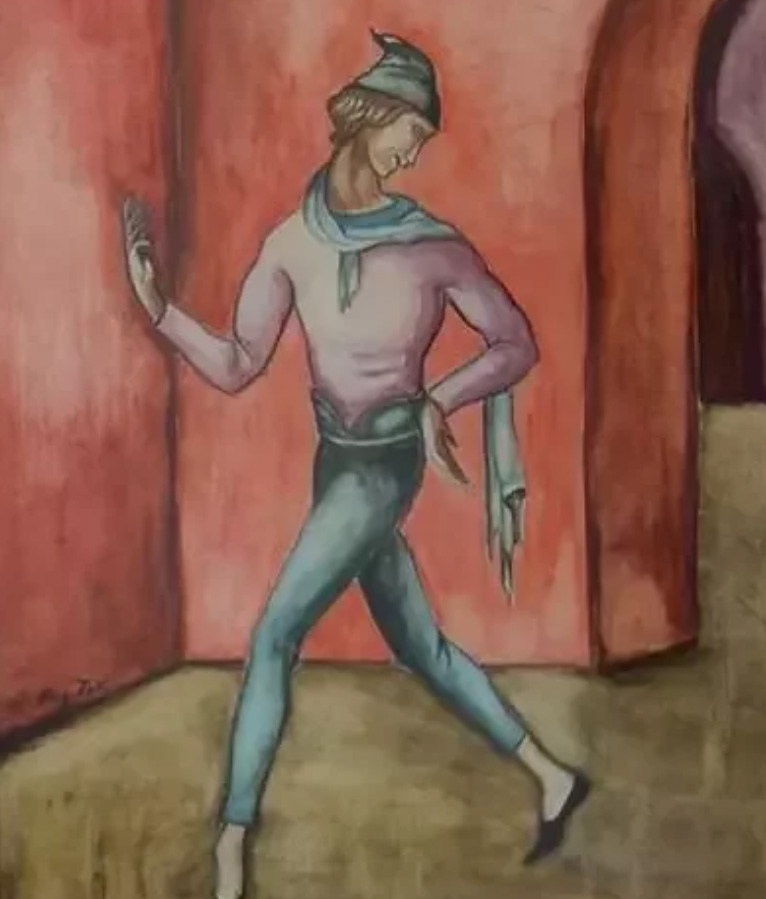 Wystawione na licytację obrazy z zarekwirowanej kolekcji Wiktara Babaryki. „Pierrot” białorusko-francusko-polskiego artysty Eugeniusza Zaka (cena wywoławcza 99312 rubli) www.e-auction.by